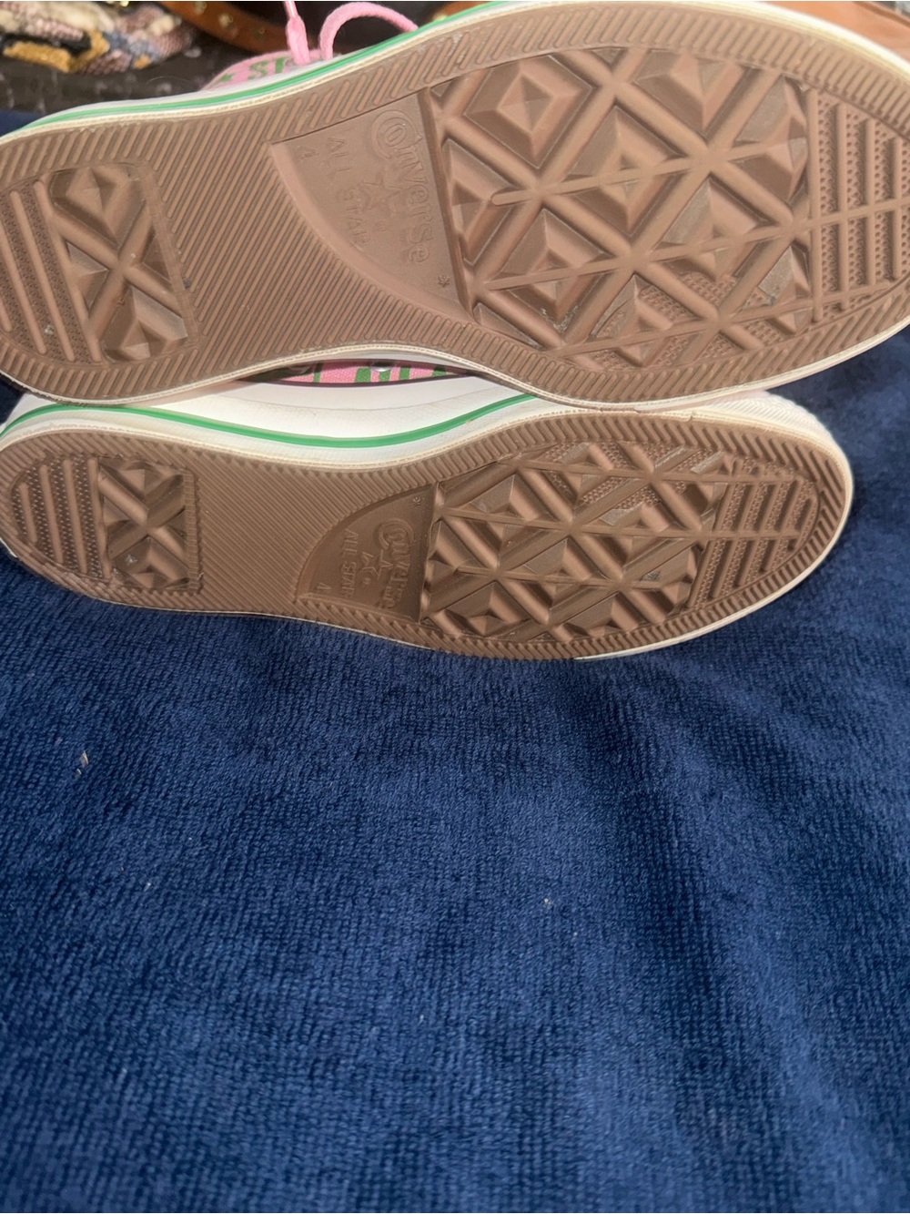 Converse Pink High-Top Sneakers with Green Logo Accents - Picture 6 of 7